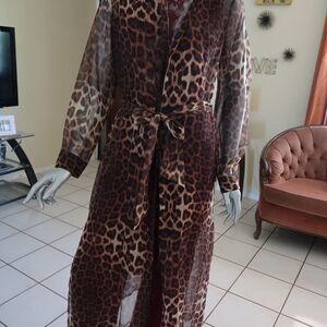 Leopard Print Sheer Robe